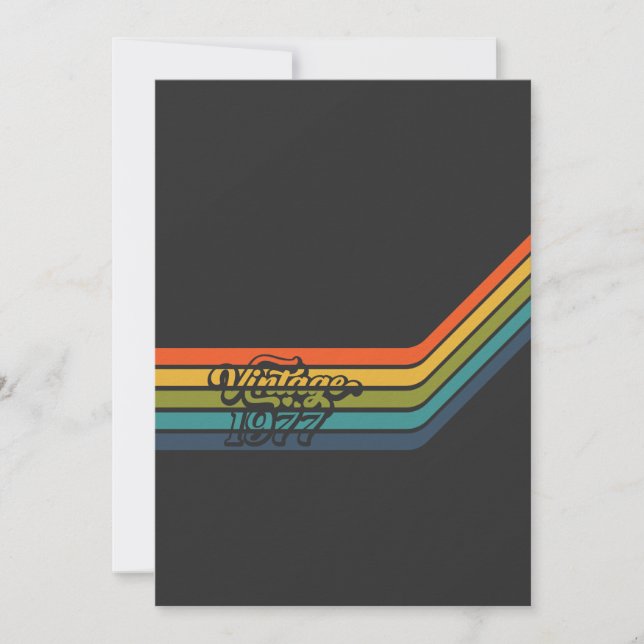 Invitación Cumpleaños estilo vintage 1977 (Anverso)