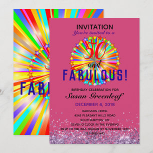 Invitación Cumpleaños fabuloso arcoíris LGBTQ de cualquier ed