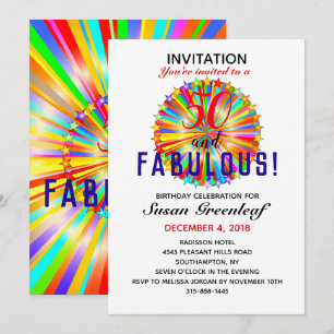 Invitación Cumpleaños fabuloso arcoíris LGBTQ gay de cualquie