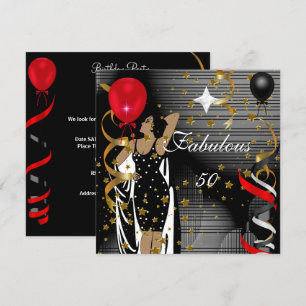 Invitación Cumpleaños fabuloso cincuenta cincuenta con estrel