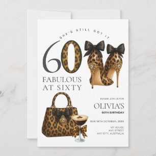 Invitación Cumpleaños fabuloso de 60 años con estampado de le