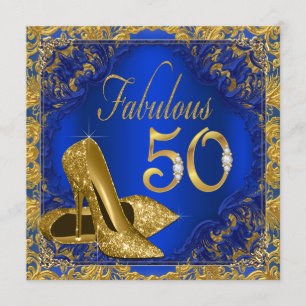 Invitación Cumpleaños fabuloso del tacón alto del oro del