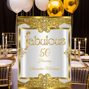 Invitación Cumpleaños fabuloso Perlas Blancas Doradas Marco D