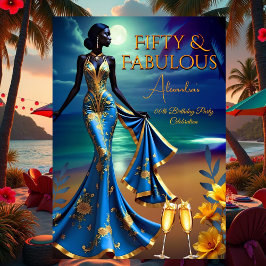 Invitación Cumpleaños Fabuloso Playa a la Luz de la Luna Amar