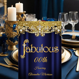 Invitación Cumpleaños fabuloso Steel Blue Purple Gold Perlas 