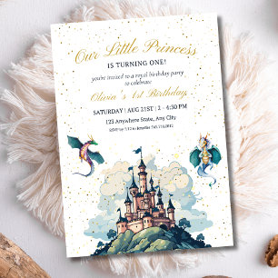 Invitación Cumpleaños Fantasía Dragón Fiesta Infantil Castill