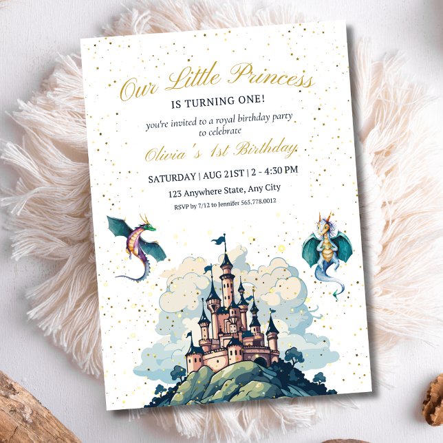 Invitación Cumpleaños Fantasía Dragón Fiesta Infantil Castill (Subido por el creador)