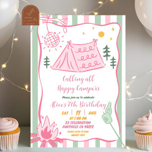 Invitación Cumpleaños Felices Campistas de Rosa Sabio Caprich