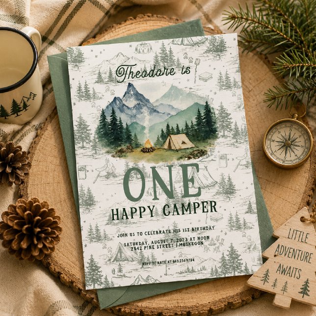 Invitación Cumpleaños Feliz Campista 1er Camping (Subido por el creador)