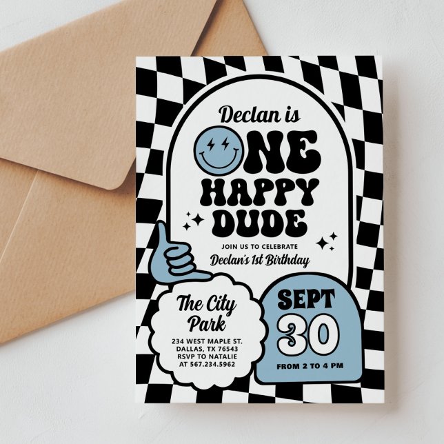 Invitación Cumpleaños Feliz Chico Sonriente de 1 año (Subido por el creador)