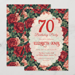 Invitación Cumpleaños Feliz con Rosas Personalizadas