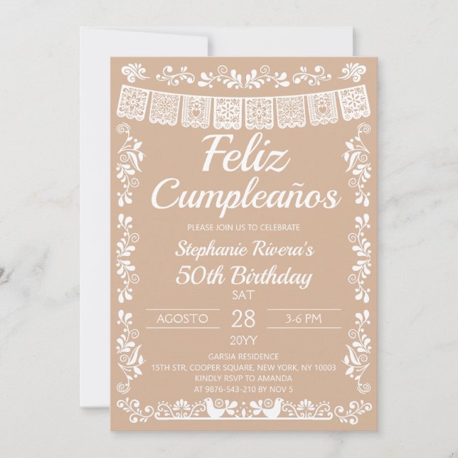 Invitación Cumpleaños Feliz Cumpleaños (Anverso)