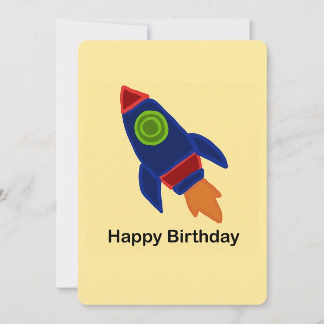 Invitación Cumpleaños Feliz de Barco Espacial 🚀 (Anverso)