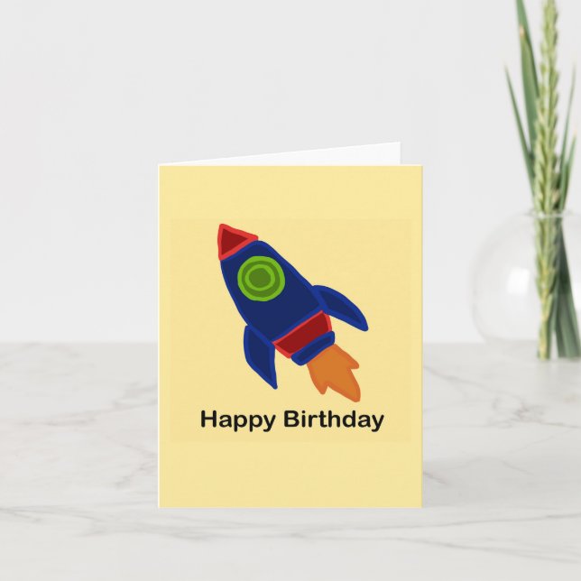 Invitación Cumpleaños Feliz de Barco Espacial 🚀 (Anverso)