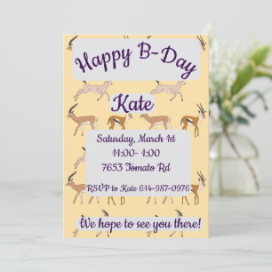 Invitación Cumpleaños Feliz de las Gacelas