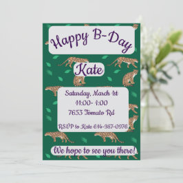 Invitación Cumpleaños Feliz del Leopardo Nublado