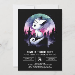 Invitación Cumpleaños Feliz Gato Encantado