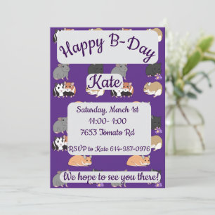 Invitación Cumpleaños Feliz Hámsters