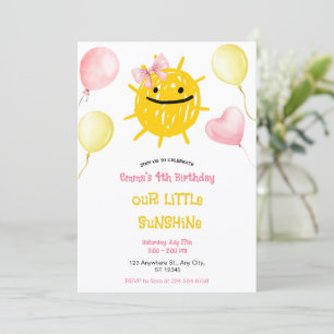 Invitación Cumpleaños Feliz Sol Pequeño Sol