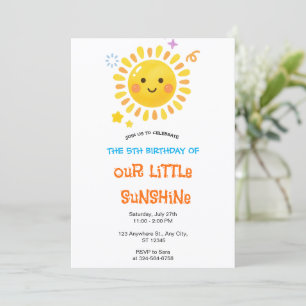 Invitación Cumpleaños Feliz Sol Pequeño Sol Party