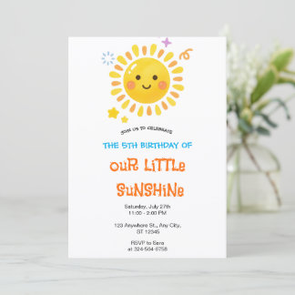Invitación Cumpleaños Feliz Sol Pequeño Sol Party