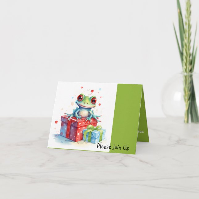 Invitación Cumpleaños feriado de rana (Anverso)