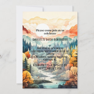 Invitación Cumpleaños fiesta al aire libre en un hermoso día 