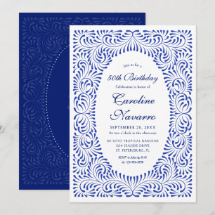 Invitación Cumpleaños Fiesta Azul Talavera