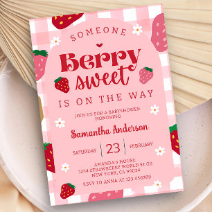 Invitación Cumpleaños Fiesta de Bienvenida de Strawberry Berr