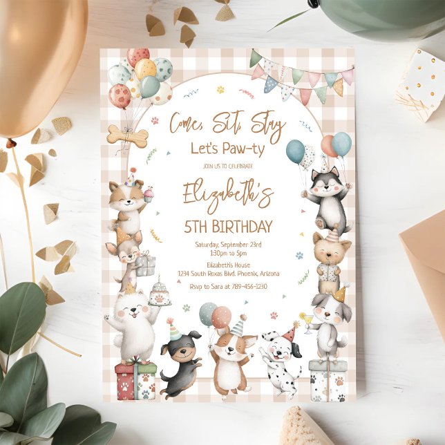 Invitación Cumpleaños Fiesta de Cachorros de Perro (Subido por el creador)