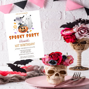 Invitación Cumpleaños Fiesta de Calabaza Fantasmagórica Espel