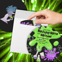 Invitación Cumpleaños Fiesta de Hacer Slime