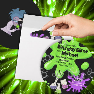 Invitación Cumpleaños Fiesta de Hacer Slime