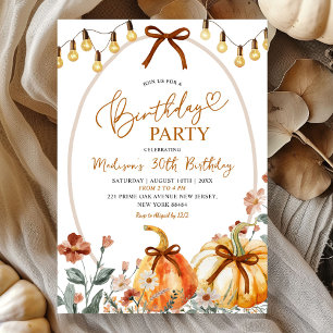 Invitación Cumpleaños Fiesta de la Coqueta Calabaza Flor Silv