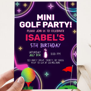 Invitación Cumpleaños Fiesta de Minigolf