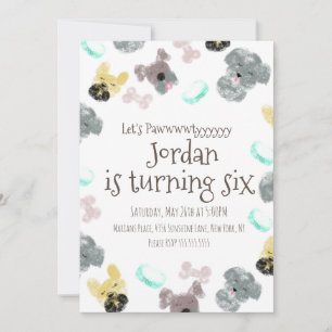Invitación Cumpleaños Fiesta de Perrito Cachorro 