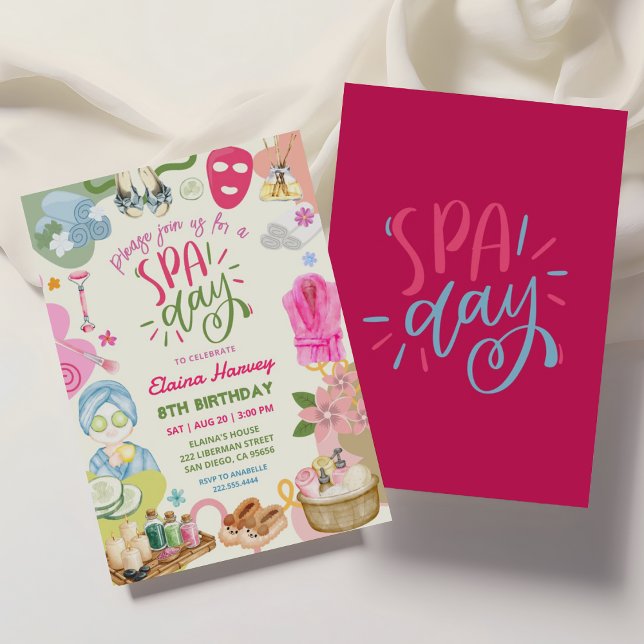 Invitación Cumpleaños Fiesta de Spa para Niñas (Subido por el creador)