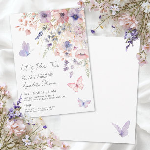 Invitación Cumpleaños Fiesta de Té de Flores Silvestres Marip