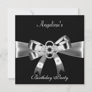 Invitación Cumpleaños Fiesta Elegante Arco de Metal Negro Pla