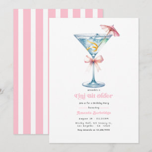 Invitación Cumpleaños Fiesta Martini Rosa Tranquila Un Poco M