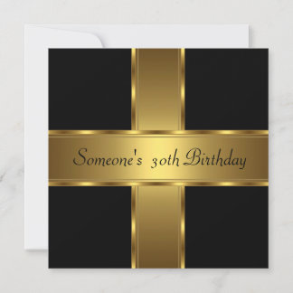 Invitación Cumpleaños Fiesta Negro Oro 30 40 50