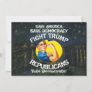 Invitación Cumpleaños Fiesta Partido Republicano Trump Niños 