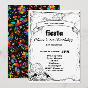 Invitación Cumpleaños Fiesta Pizarra Mexicana