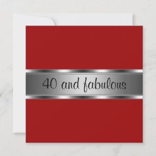 Invitación Cumpleaños Fiesta Rojo Plata Fabuloso 4