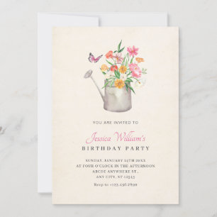 Invitación Cumpleaños floral