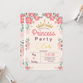 Invitación Cumpleaños floral de la princesa hada 1er 