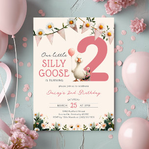 Invitación Cumpleaños floral de Little Goose Girl 2