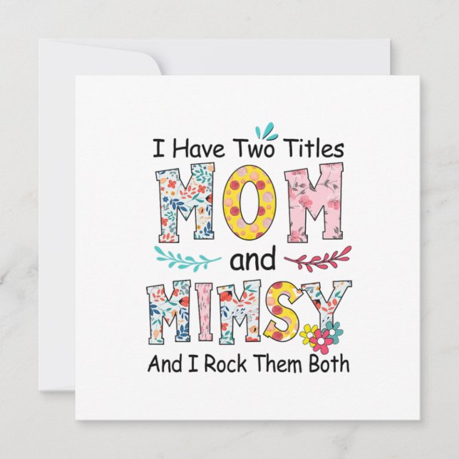 Invitación Cumpleaños floral de madre mamá y Mimsy (Anverso)