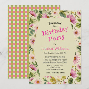 Invitación Cumpleaños floral de primavera