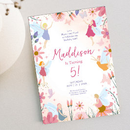 Invitación Cumpleaños Floral del Jardín de las Hadas Flutter